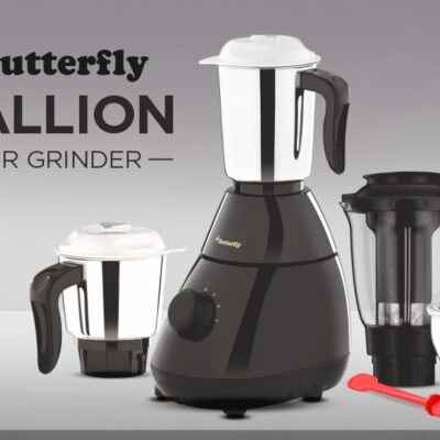 Butterfly Jet Elite Mixer Grinder, 750W, 4 Jars (Grey)