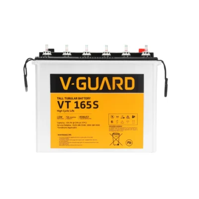 VGuard VT 165S Inverter Battery |Tubular Technology| High Backup Performance | 154Ah@C20 Capacity | 2.5 + 2 Year Warranty