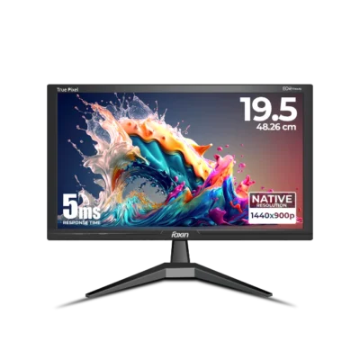 Foxin 19.5 Inch (48.26 cm) Crystal Flat LED Monitor | True Pixel HD Display, 1366x768p, 16.7M Colors, 5ms, 60Hz | HDMI & VGA Ports | Slim, Wall Mountable | Desktop/Office/CCTV Use | 1 Year Warranty